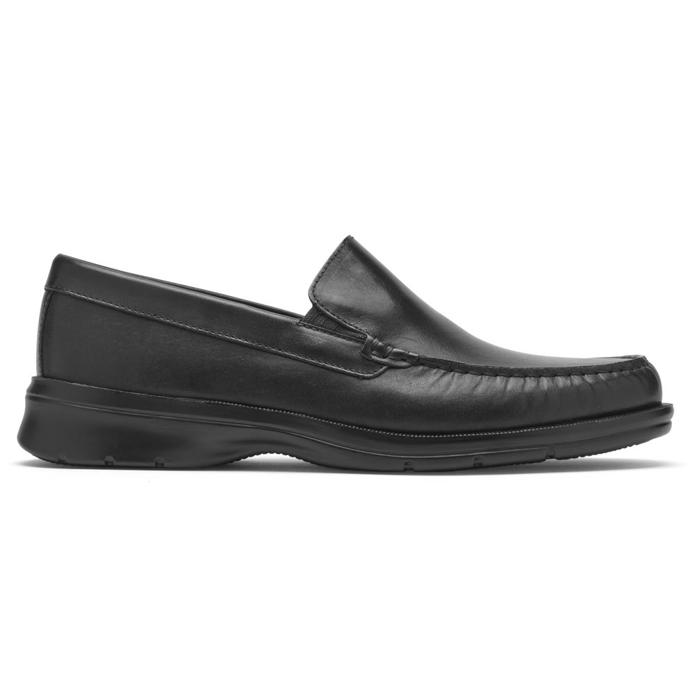 Rockport Men's Palmer Venetian Slip-Ons Loafers - Black - USA (9240XDVCO)